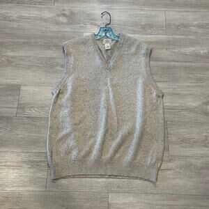 L.L Bean 100% Wool Sweater Vest Classic Academia Preppy Mens Large